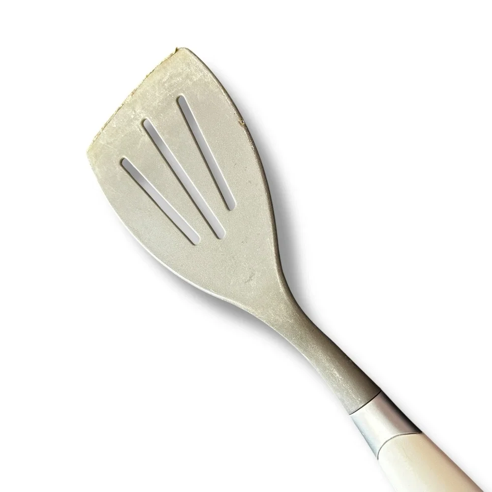 EKCO Slotted Spatula Turner Nylon Gray White‎ Handle 3 Slots 12.5 Inch